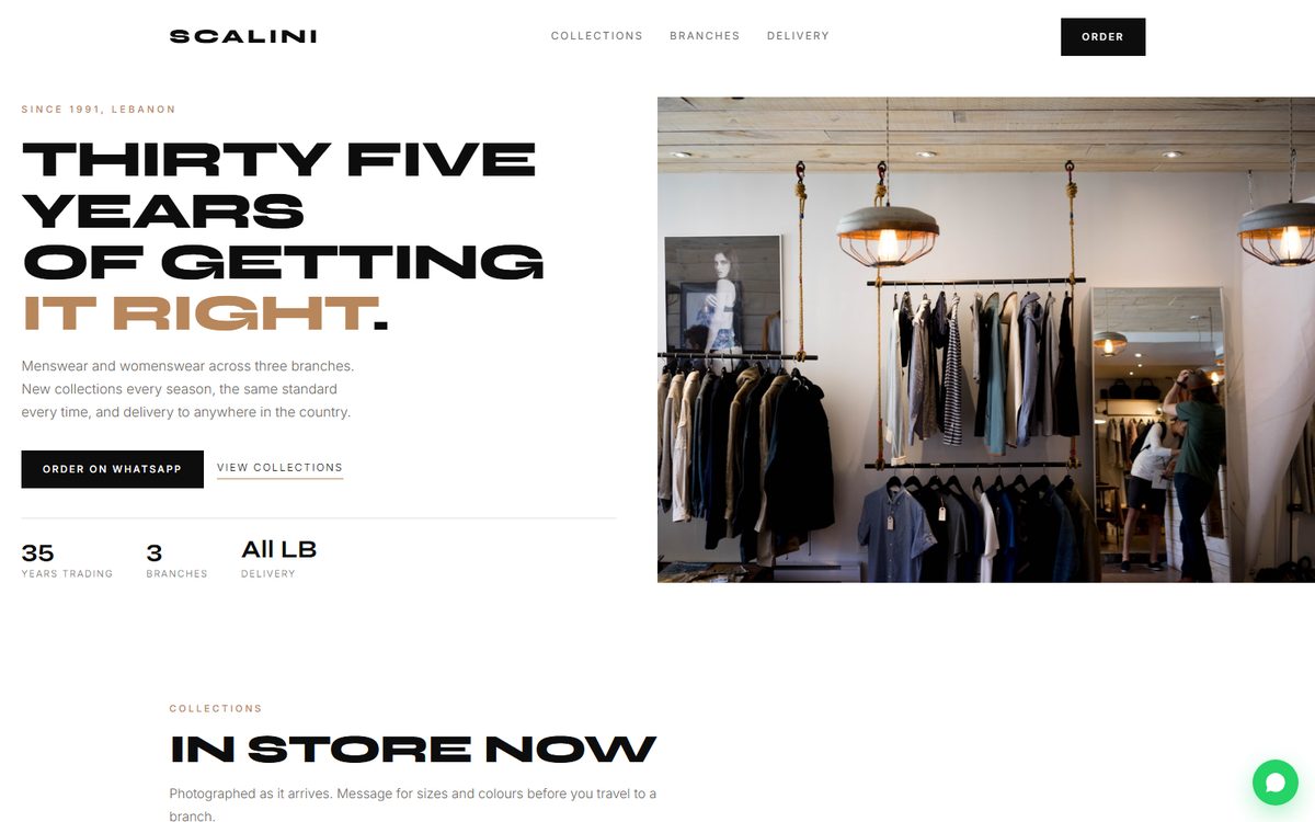 Scalini fashion retail website concept