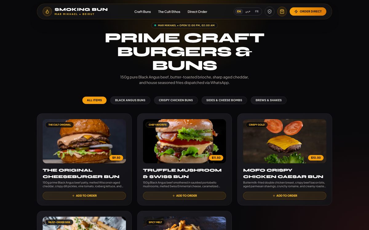 Smoking Bun Mar Mikhael craft burger restaurant concept