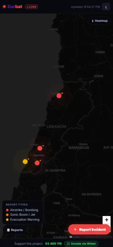 Darbat - report incident modal