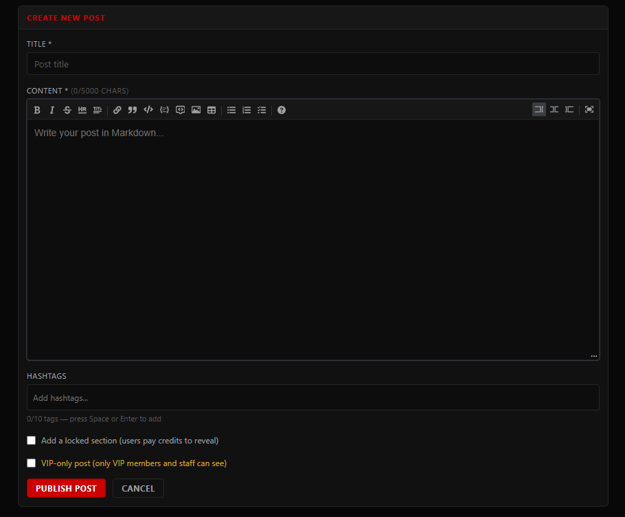 RedForums community platform screenshot 2