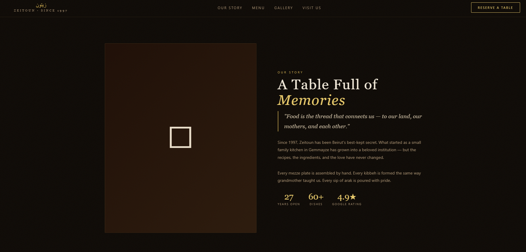 Zeitoun Restaurant menu